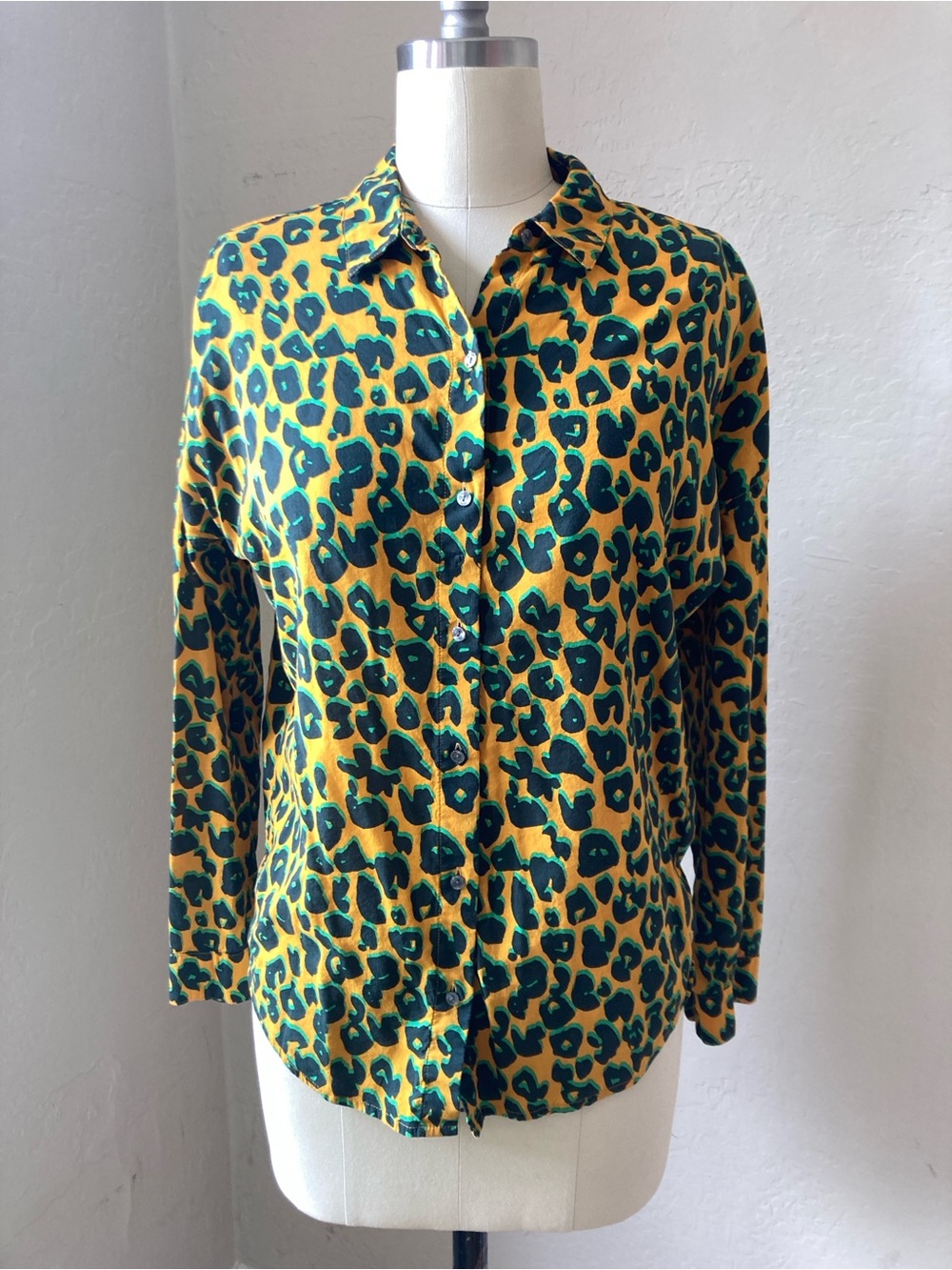 Scotch & Soda Leopard Print Button Up  Cotton Viscose Size XS